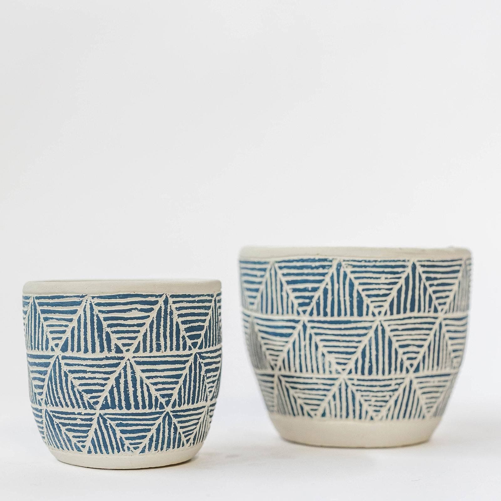 Cement Flower Pots, blue