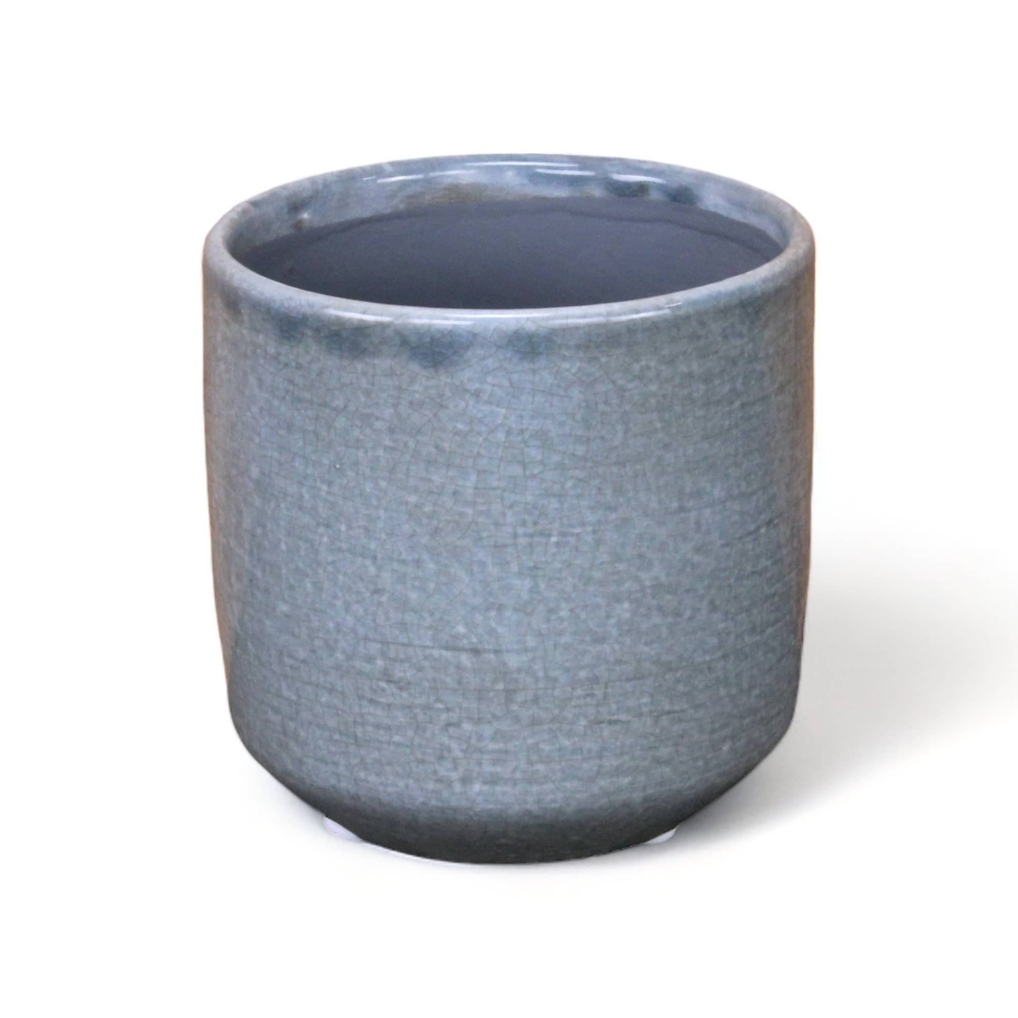 Lavina Mosaic Pattern Gray Ceramic Pot