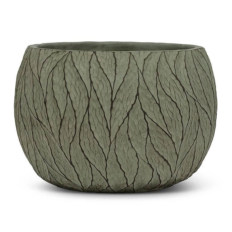 Lg Deep Leaf Planter-Sage-7.5"D-2787
