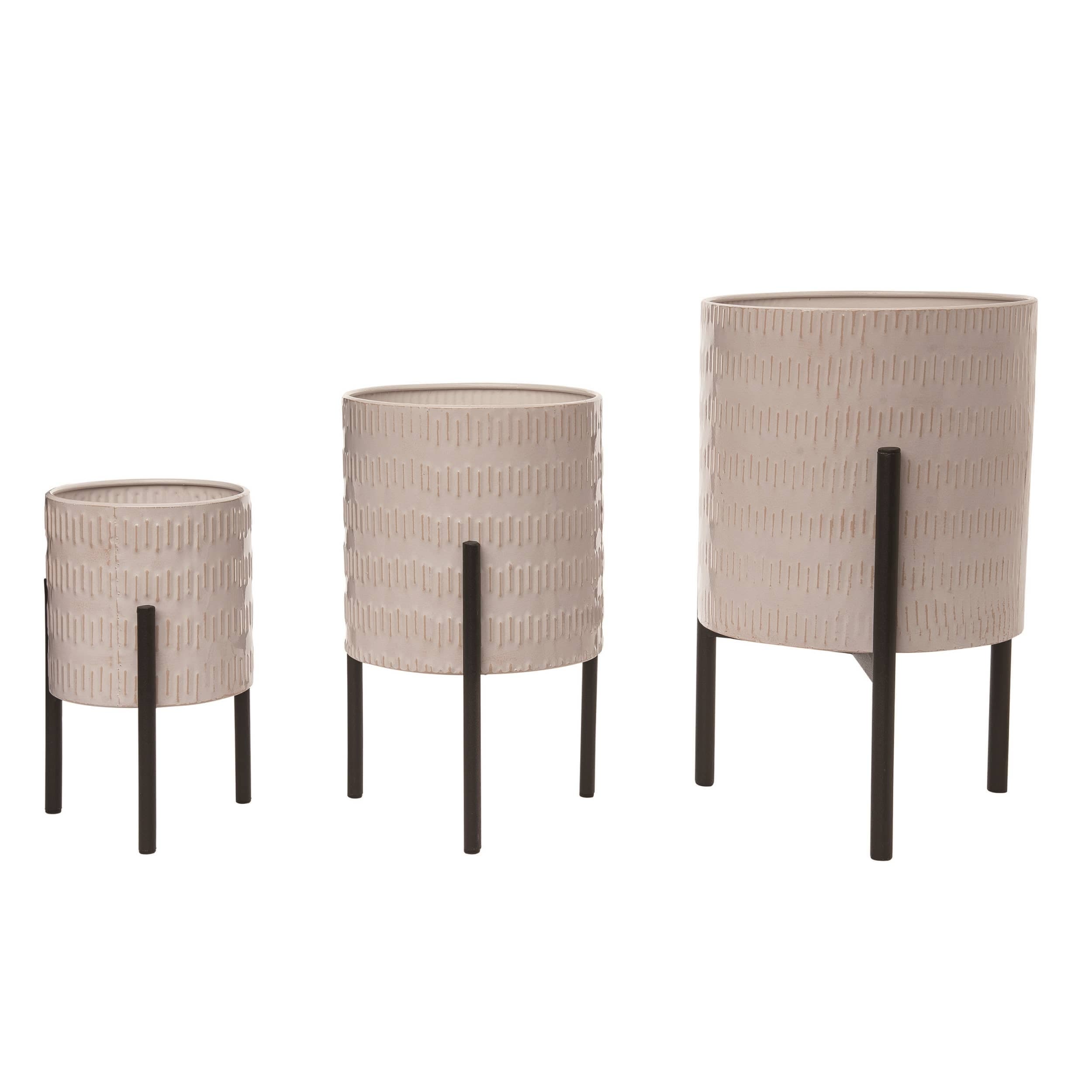 Metal White planter 5"