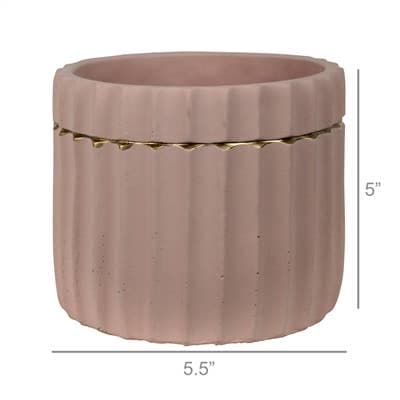 Skylar Cachepot, Cement, Clay & Gold