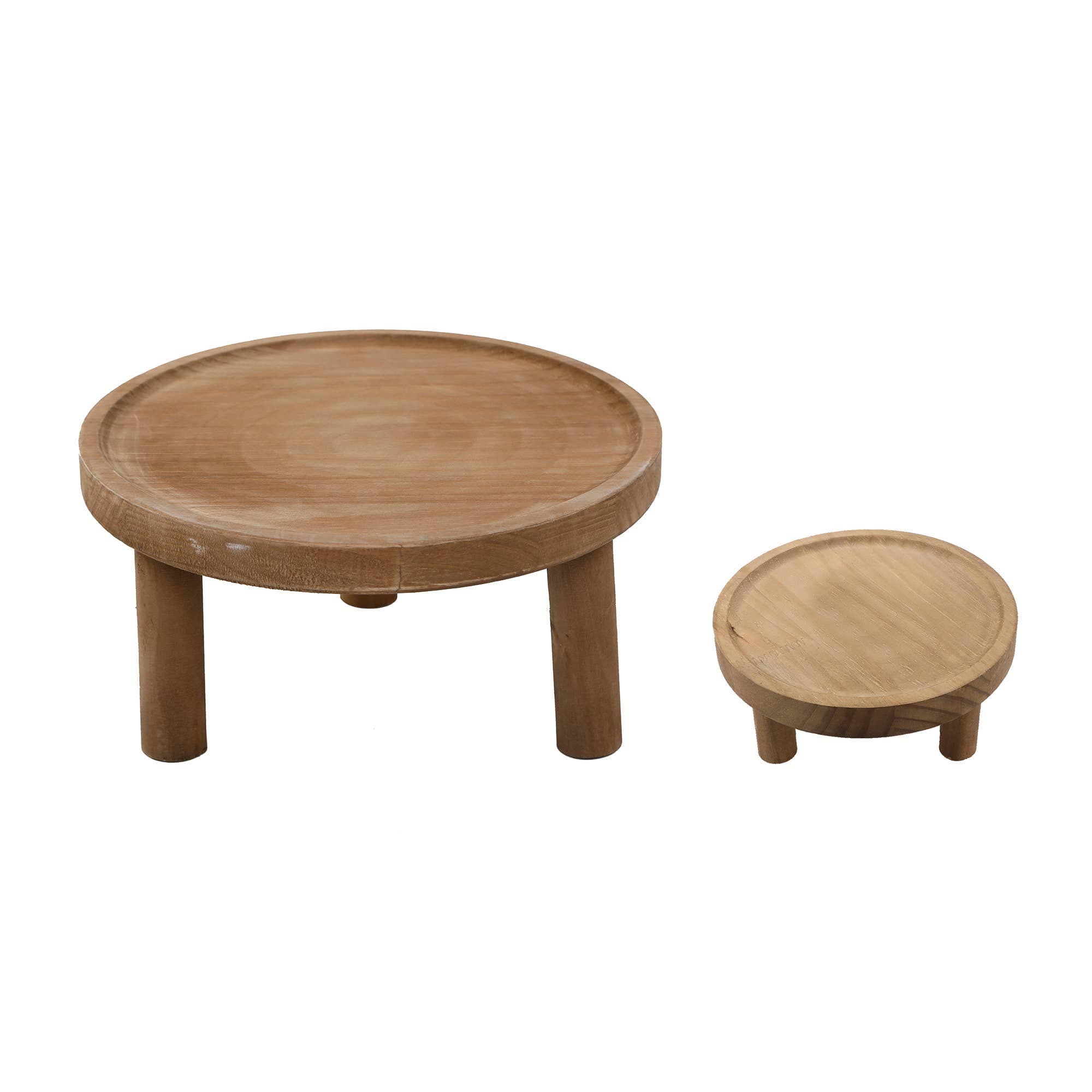 10" Footed Wood Plant Stand