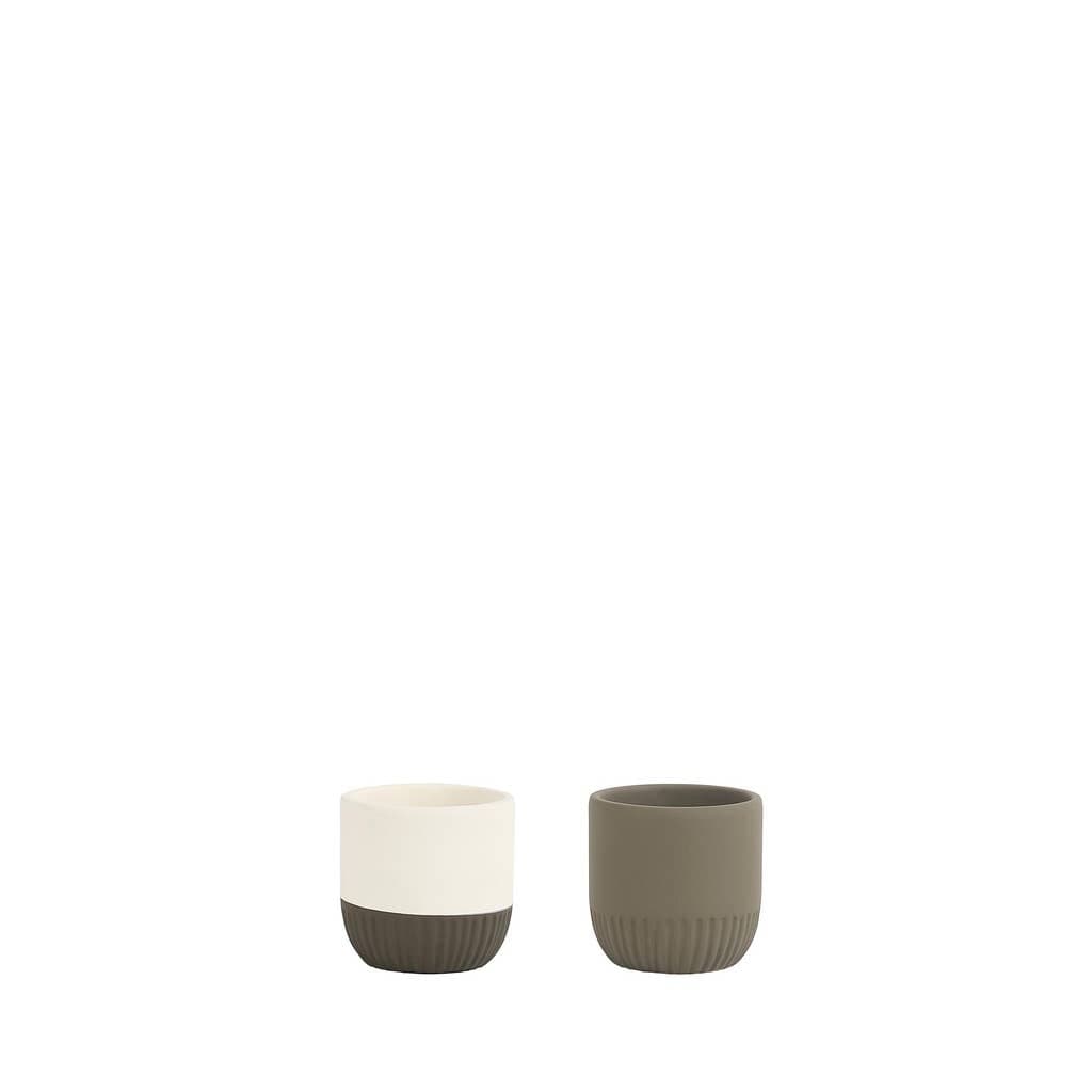 Virgil Pot Round 2 Assorted Green Cream - 3 x 2.75"
