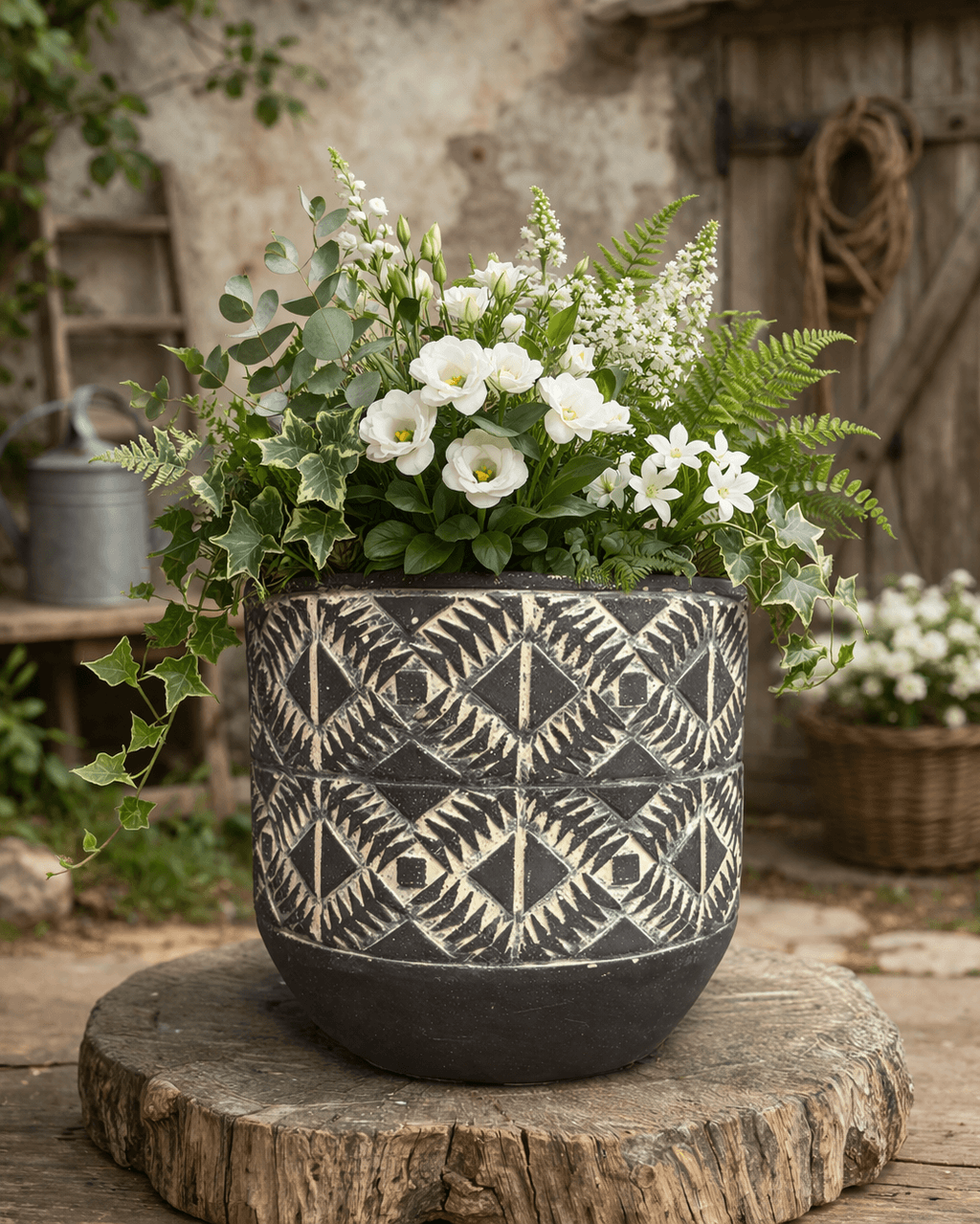 Aboriginal Planter Black