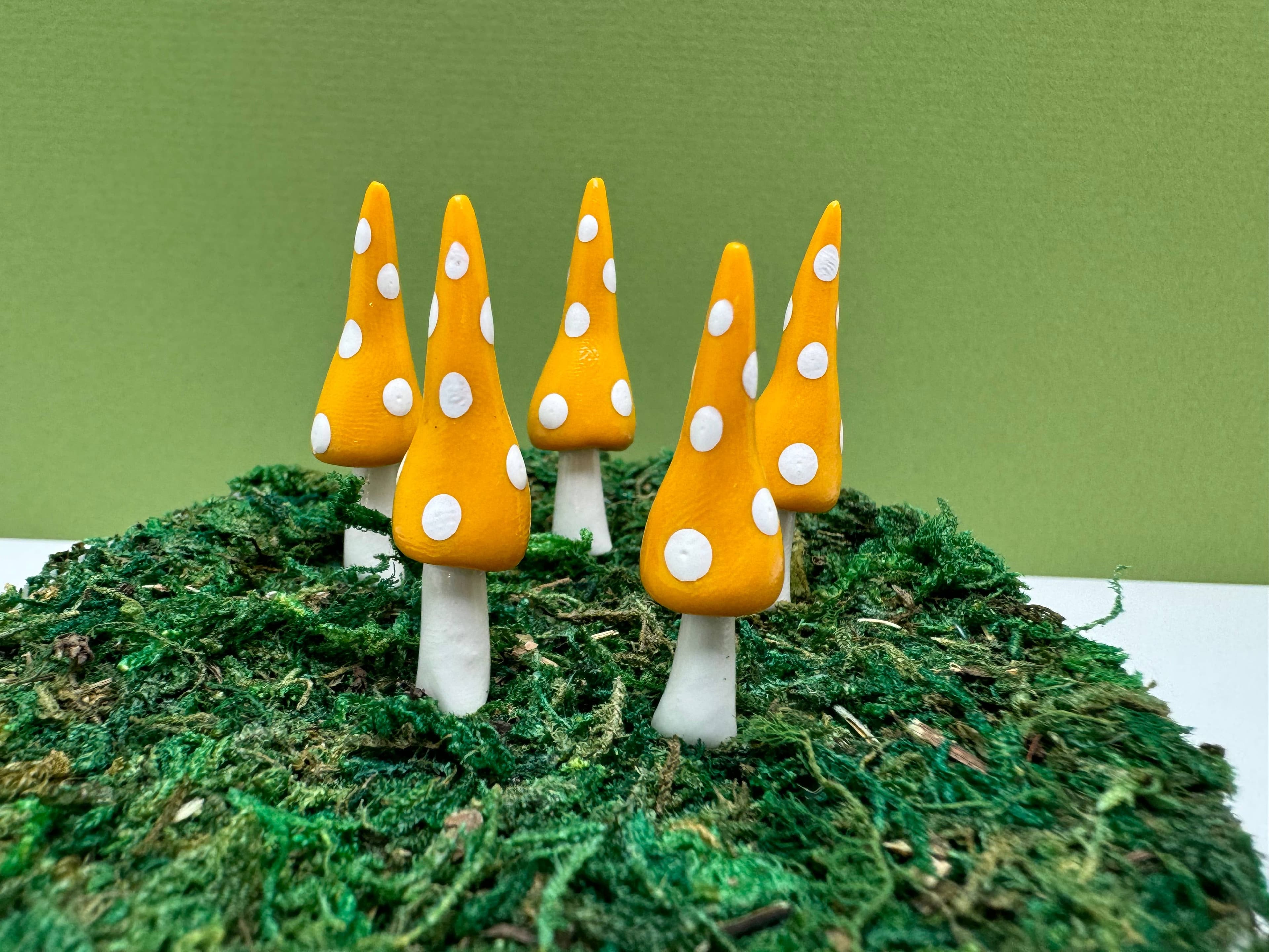 Fairy Garden Mushroom Plant Pick - Gnome Style - Fall Colors