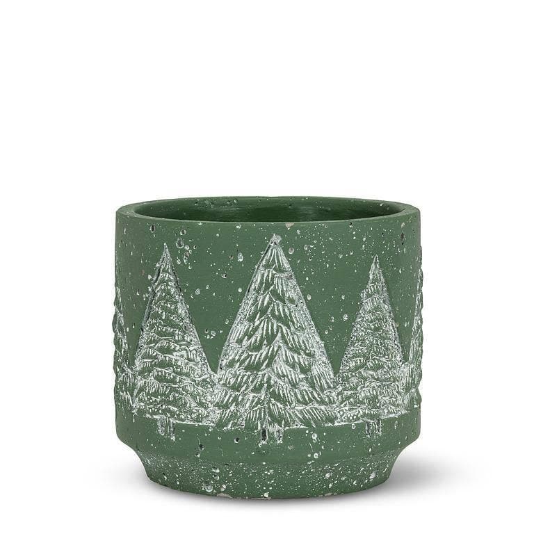 Small Planter with Snowy Trees