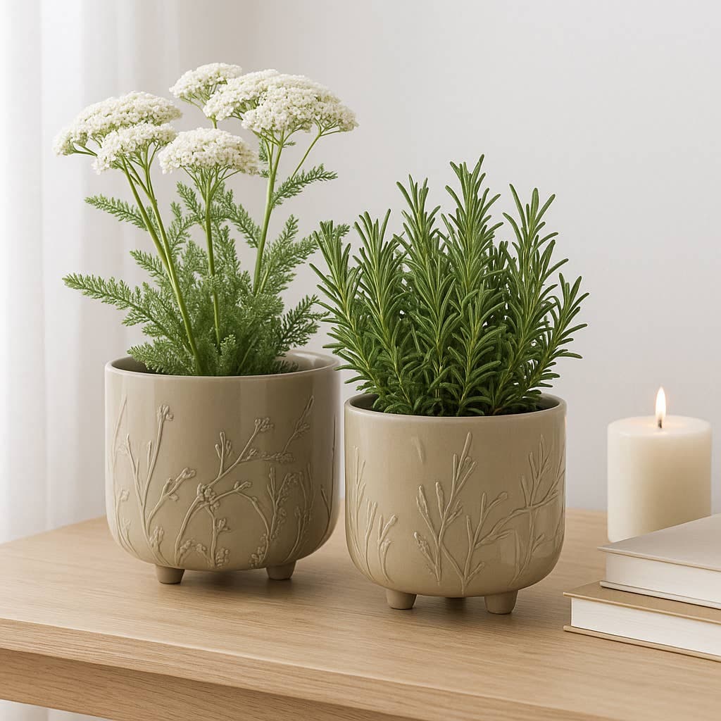 LUX Cream Ceramic Flower Branches, 11"