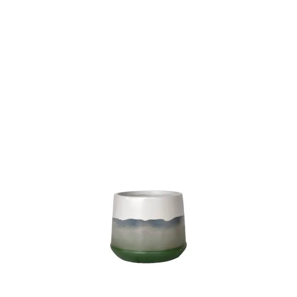 Paz Pot Round Cream Green - 5 x 4"