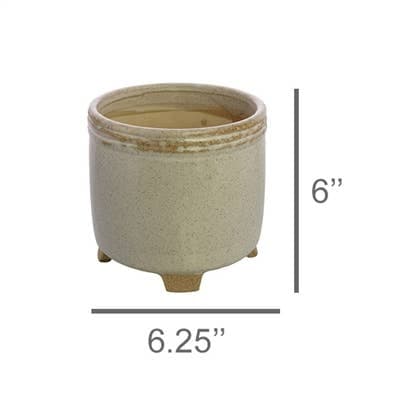 Sur Cachepot, Ceramic - 6"- White