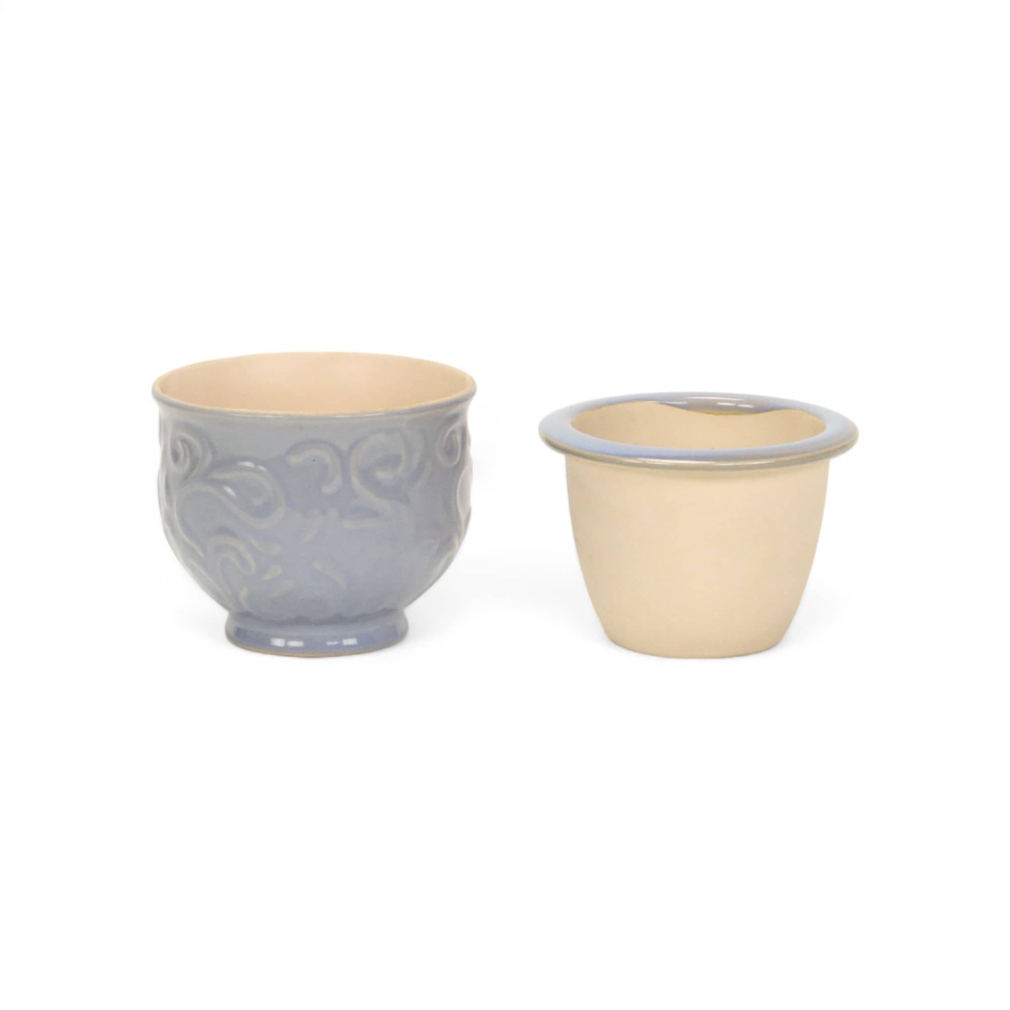 Blue Mini Plant Pot & Removable Insert